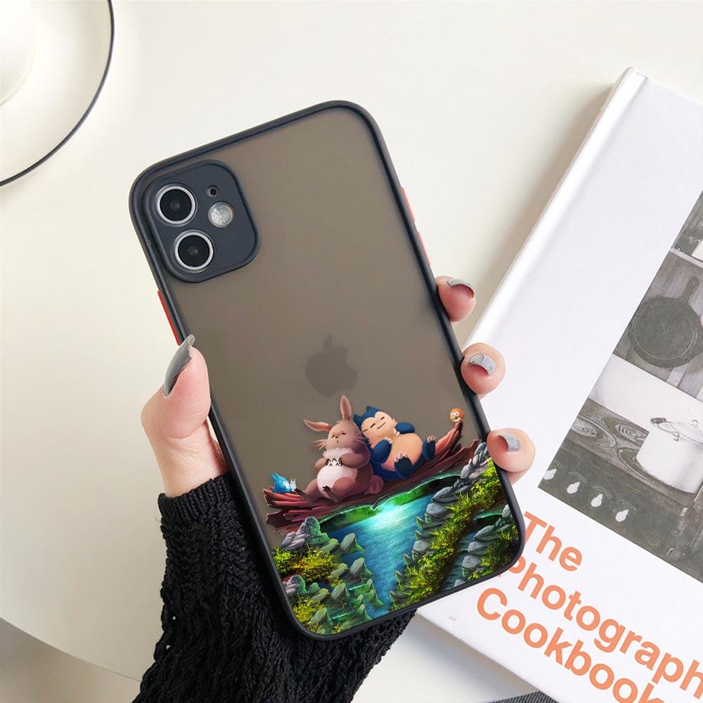 

Чехол для телефона с японским аниме и забавным Тоторо для iPhone 11 12 13 14 Pro Max XR X 8 7 Plus Pro XS Mini Skin Feeling Cases Silicone Cover iPhone 7 (8) Plus