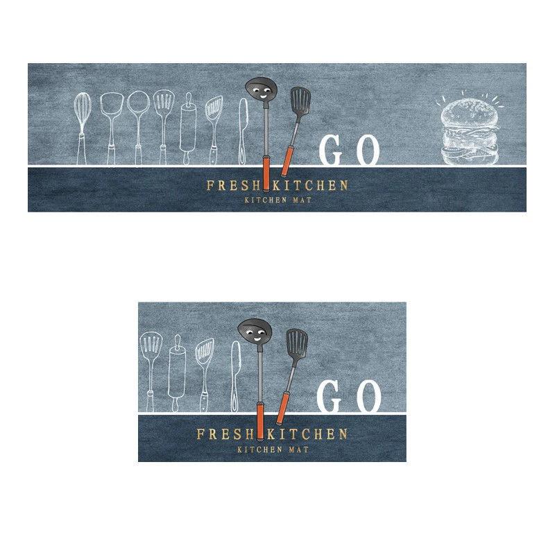 Kitchen Mat Kitchen Carpet Non-Slip Washable Bath Floor Mat Entrance Doormat Laundry Room Lounge Decor Rug Living Room Carpet