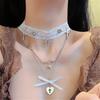 Fashion Neck Jewelry Pendant Necklace Lace Necklace Bowknot Necklace Fashion Star Pendant Necklace Gift for Women Girls