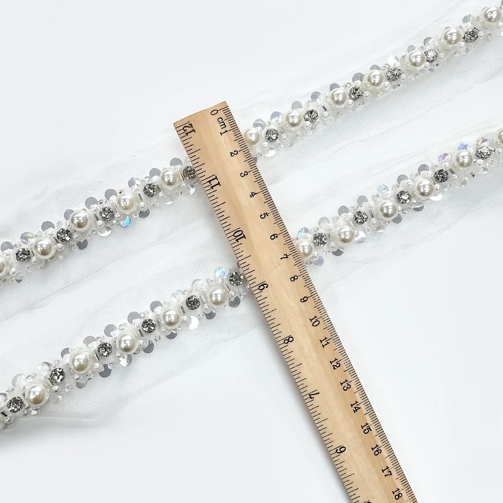 Mesh Bottom Heavy Industry Handmade Rhinestone Pearl Lace Diy Hair Accessories Fashion Clothing Neckline Accessories Barcode