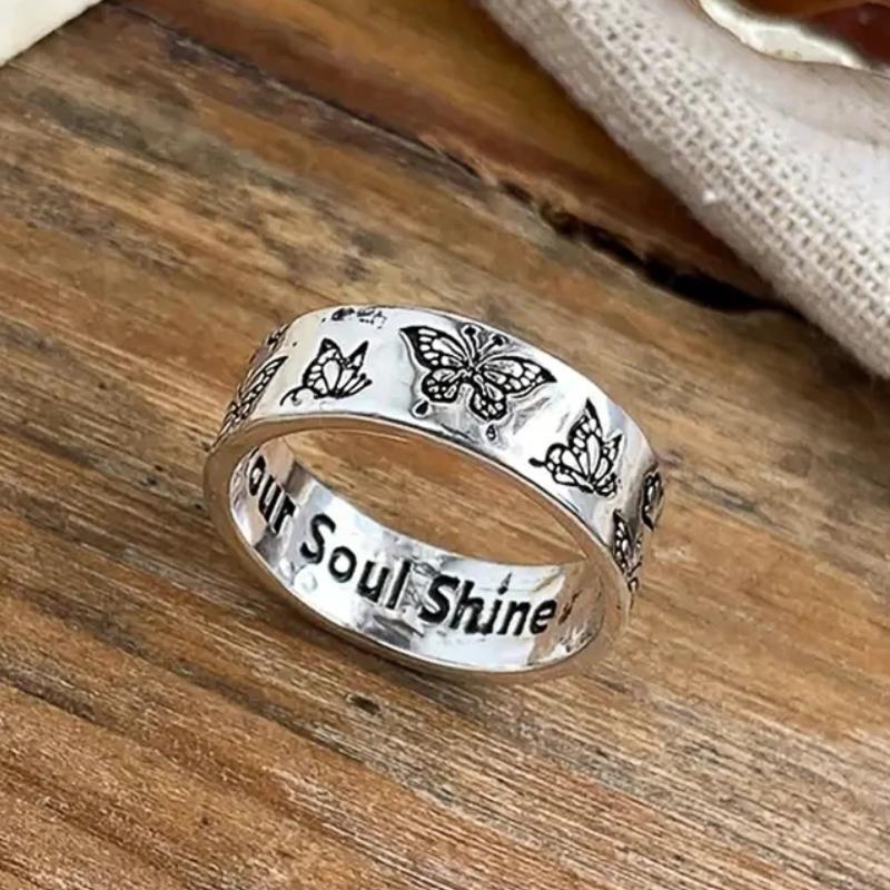 

CAOSHI Delicate Carved Butterfly Ring Lady Graceful Zircon for Wedding Ceremony Fashion Chic Proposal Accessories for Women 6