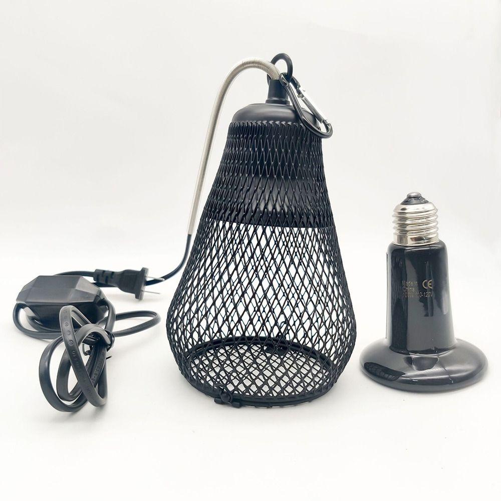 Iron Mesh Dome Pet Heating Lampshade Double Cage Anti-scald Lampshade  Aquarium