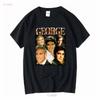 GEORGE CLOONEY T-SHIRT Vintage T-Shirt Anni '90 Retro Merch Omaggio Fan manica lunga o corta vintage Lavato grafica Unisex Versatile