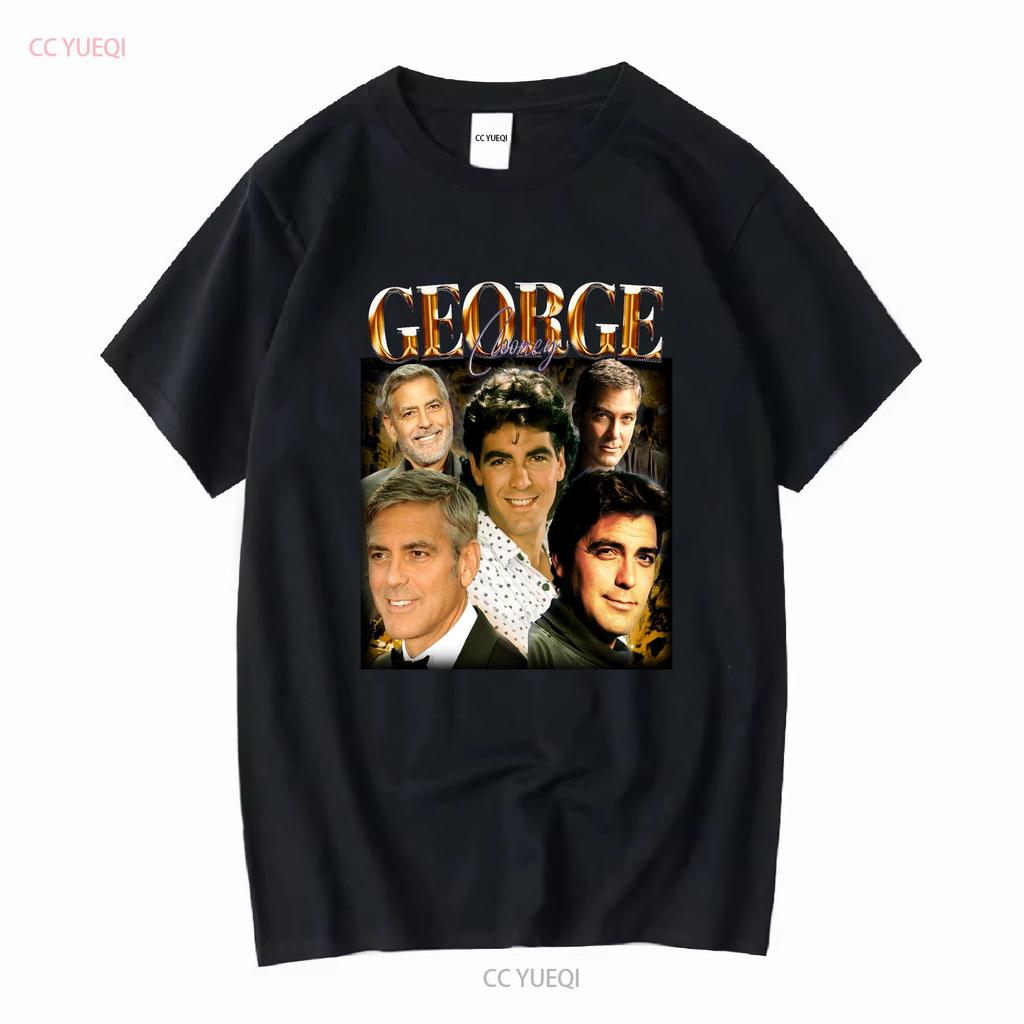 GEORGE CLOONEY T-SHIRT Vintage T-Shirt Anni '90 Retro Merch Omaggio Fan manica lunga o corta vintage Lavato grafica Unisex Versatile