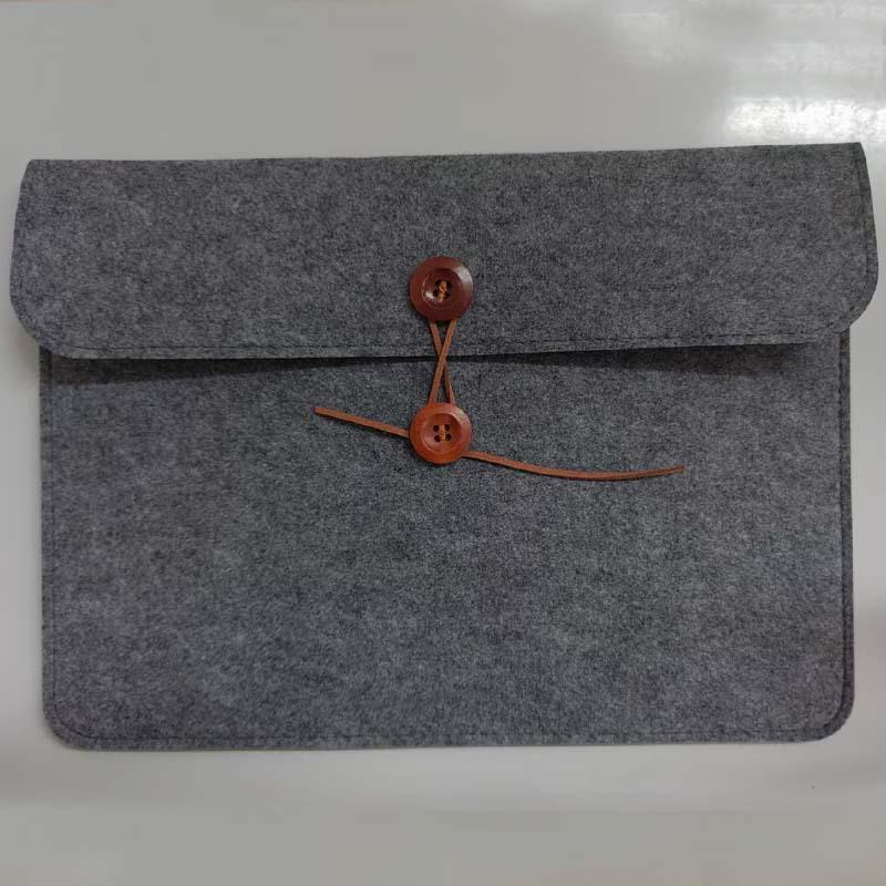 Felt Button-Closure File Bag for Office, Student, Tablet, and Exam Papers - Customizable