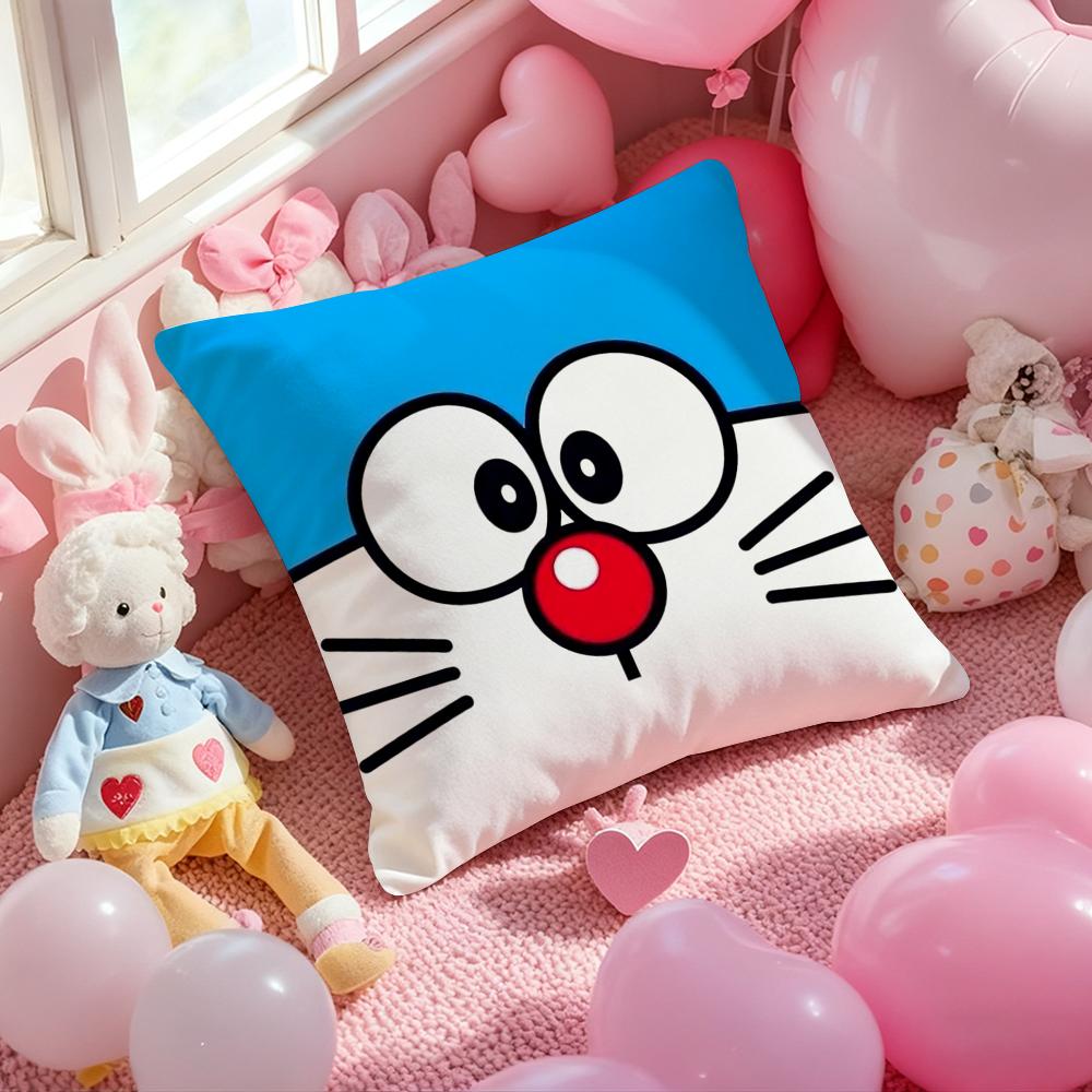Cute Anime D-DoraemonS Cushion Cover Pattern Printed Pillowcase for Living Room Sofa Cushion Cover & Bedroom Decor