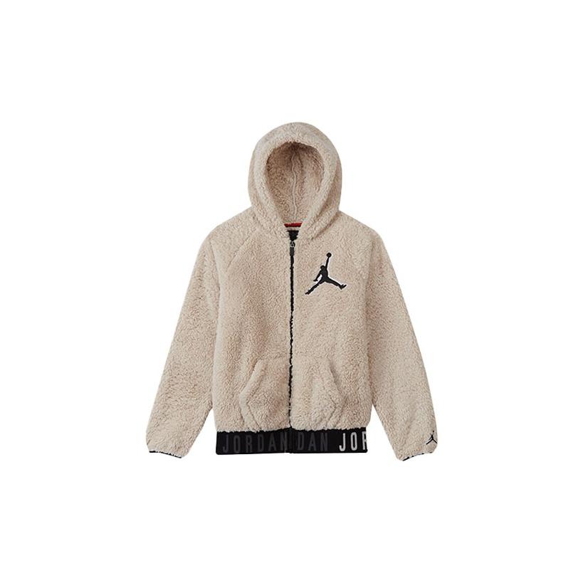 Jordan Fleece Lined Hooded Jacket Kids Jackets Beige HA5385-020