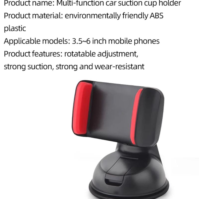 Car Phone Holder with Suction Cup – Mounts On Windshield/Dashboard (Fits iPhone 16/15 Pro Max, Samsung, Xiaomi & All Phones)