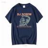 T-shirt DJ Screw stampata su 100% cotone lavaggio vintage Versatile Casual streetwear uomo abbigliamento graphic designer Morbida