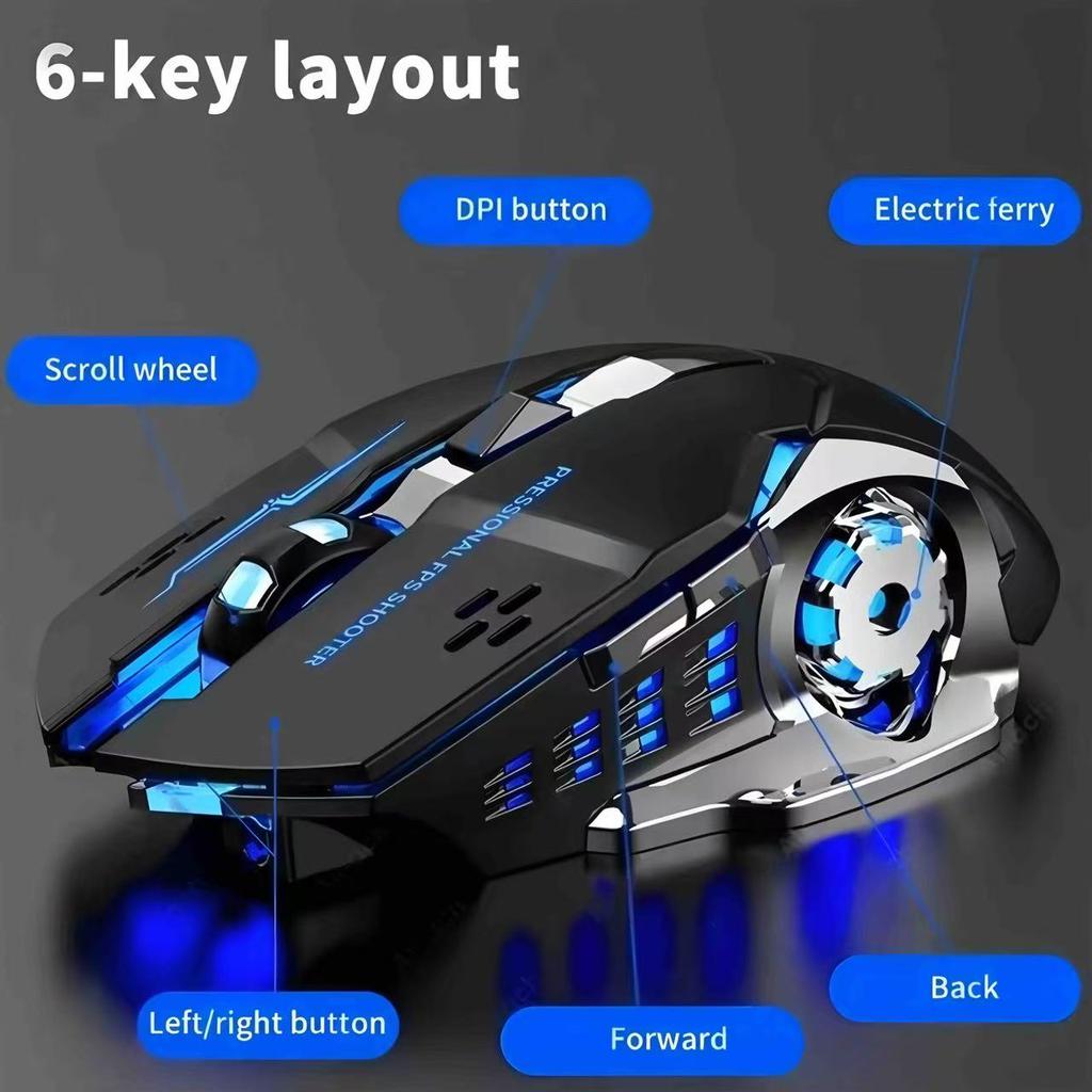 Rechargeable Wireless Mouse 2.4Ghz Bluetooth Gaming RGB Mouse USB Silent Mechanical Backlight E-Sports Gamer Mice For Computer