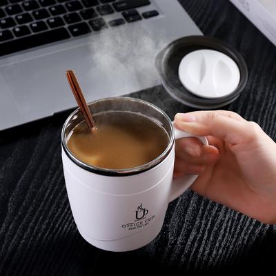 Tazza da caffè in acciaio inossidabile 304 con coperchio Tazza da caffè isolata Tazza da caffè a doppia parete con manico Bicchieri resistenti al calore