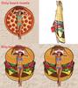 Hamburger Donuts Pizza Design Strandtuch für Kinder und Erwachsene aus Polyesterstoff für Pool und Strand