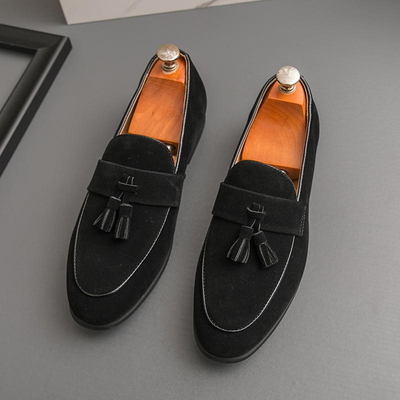 Fashion Quality Business Wedding Man Casual Loafers Shoes Leather Shoes Men Soft Sole Fashion Office Outdoor Daily Commute Driving Shoes