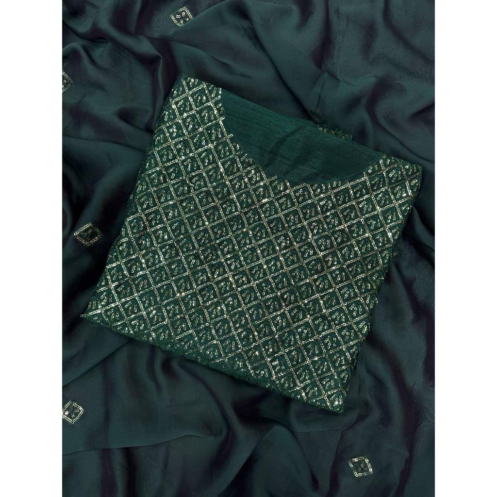 Soft Rangoli Silk  Beautiful Sequence Embroidery Work Saree