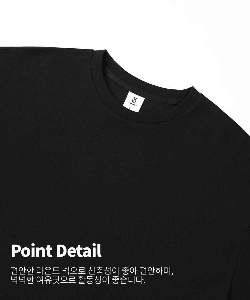 TOPBOY T-shirt Oversize a Girocollo Manica 3/4 Double-Sided Nera