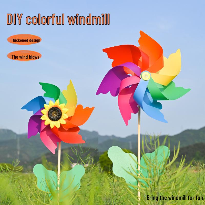 Large Transparent PVC Rotating Windmill - DIY Handmade for Children Outdoor Decoration