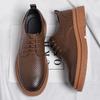 Leather Shoes Men's Summer Breathable Casual Men's Shoes Thin Hollow Black British Trend 2025