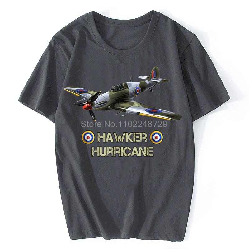 2026British Aircraft Hawker Hurricane Fighter TShirt Summer Cotton ONeck Short Sleeve Unisexs T Shirt Streetwear Tees
