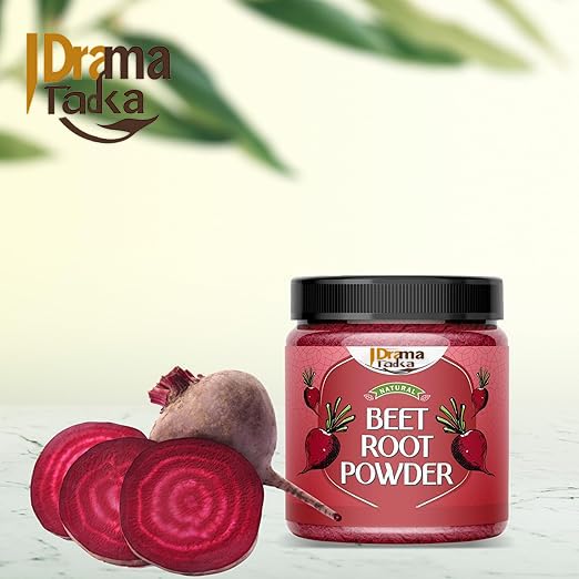 Poudre de Betterave 100% Pure Drama Tadka | Naturelle Riche en Fer, Fibres & Antioxydants | Pour une Peau Éclatante, la Santé des Cheveux & l'Énergie | Sans Additifs, Végétalien,