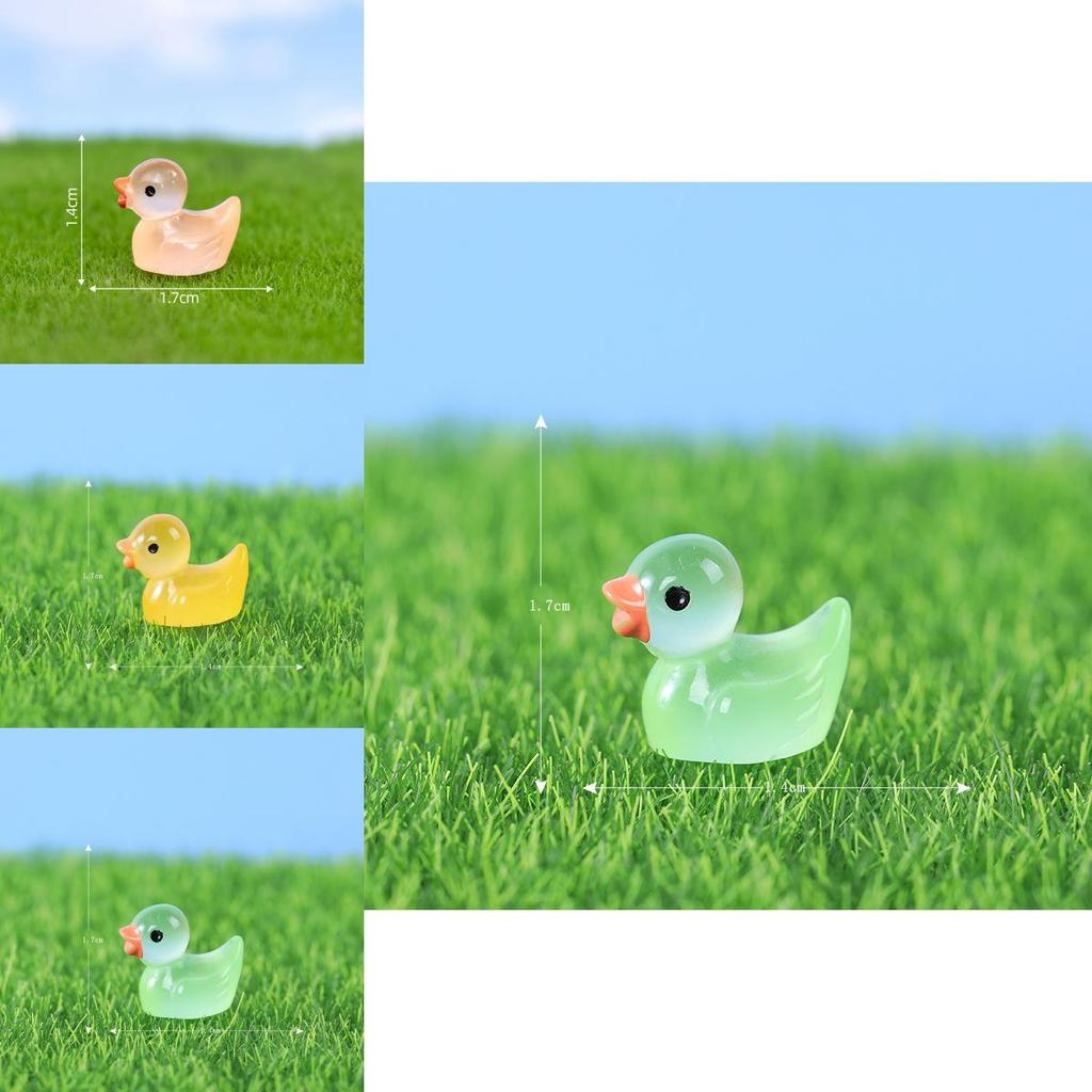 Adorable Glow-in-the-dark Resin Duck Figurine For Creative Decor Accessories