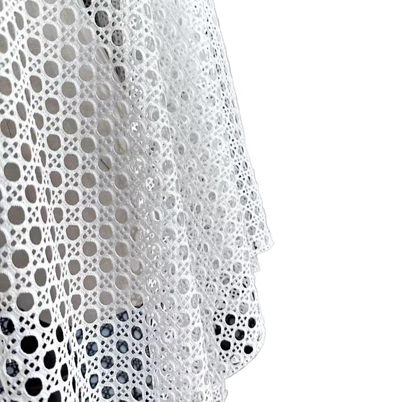 50*150cm Creative Cotton Mesh Fabric Hollow Texture Perspective Lace Clothing Designer Fabric For Sewing Apparel Costume