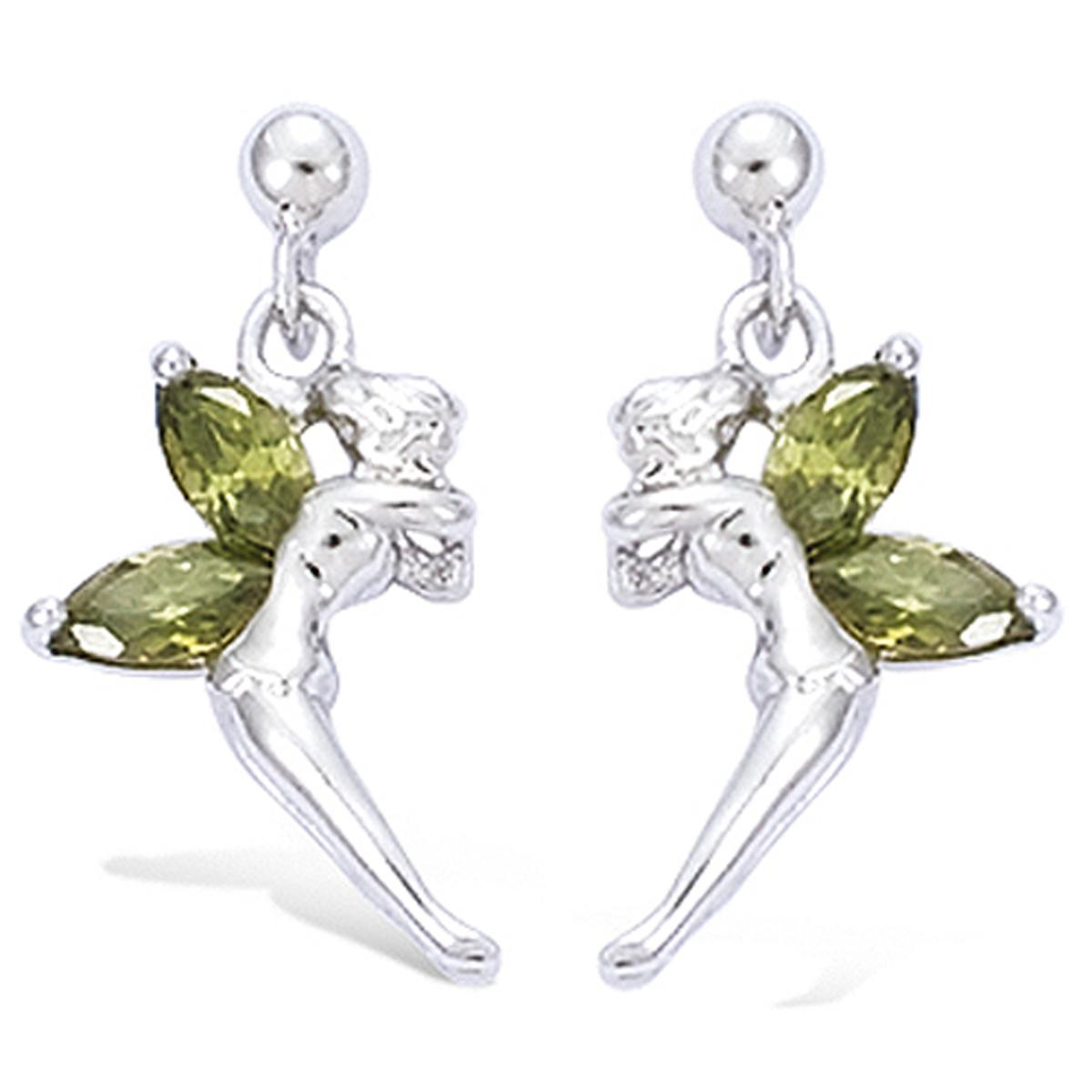 

Les Trésors De Lily [C9352] - Серебряные серьги Tinkerbell Серебряный оливин (родированное покрытие) - 19 мм