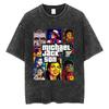 T-shirt Stampata con Copertina Album Musicale Vintage Lavato di Michael Jackson Uomo Donna Retro Gotica Rock T-shirt Uomo Manica Corta Oversize