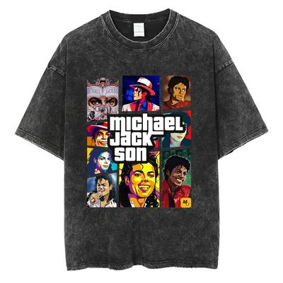 Prané Vintage Michael Jackson Hudební Album Cover Potisk Tričko Pánské Dámské Retro Gotické Rockové Trička Pánské Nadměrné Krátký Rukáv