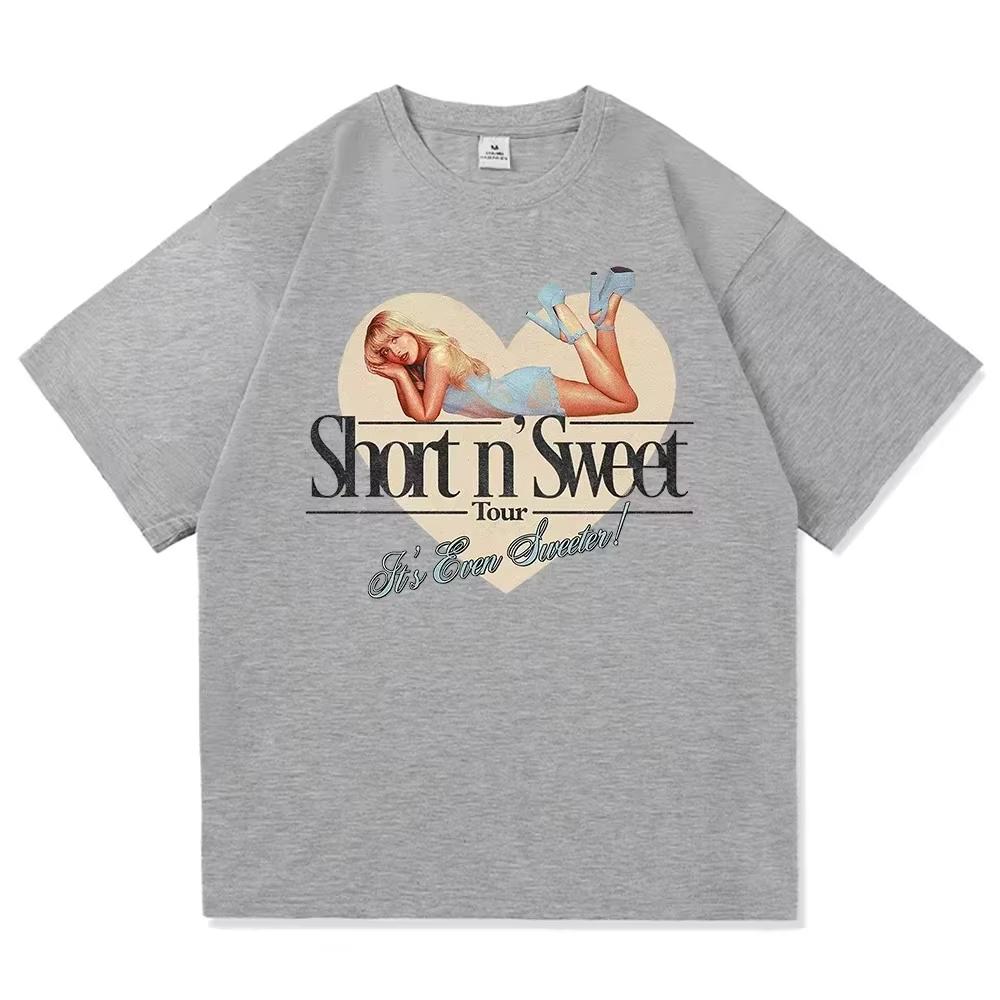 2026 SpringSummer New Sabrina Carpenter Short N Sweet Tour TShirt Fashion Vintage TShirt Womens High Quality Tees Shirts