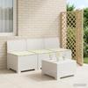 3 Seater Garden Sofa with Cushions Rattan Look PP White