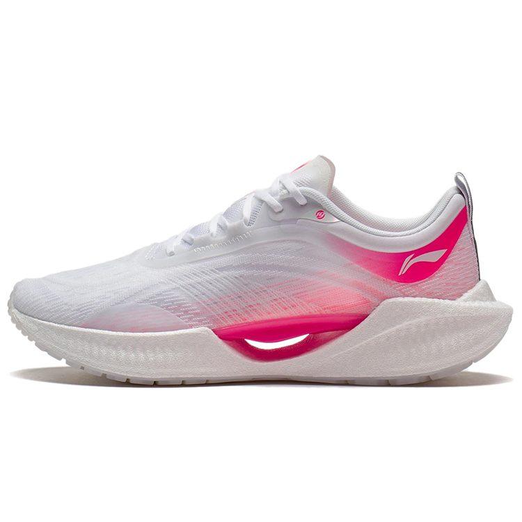 Li Ning Super Light 19 Cushioning Slip Resistant Running Shoes Women's White Pink ARBS002-5