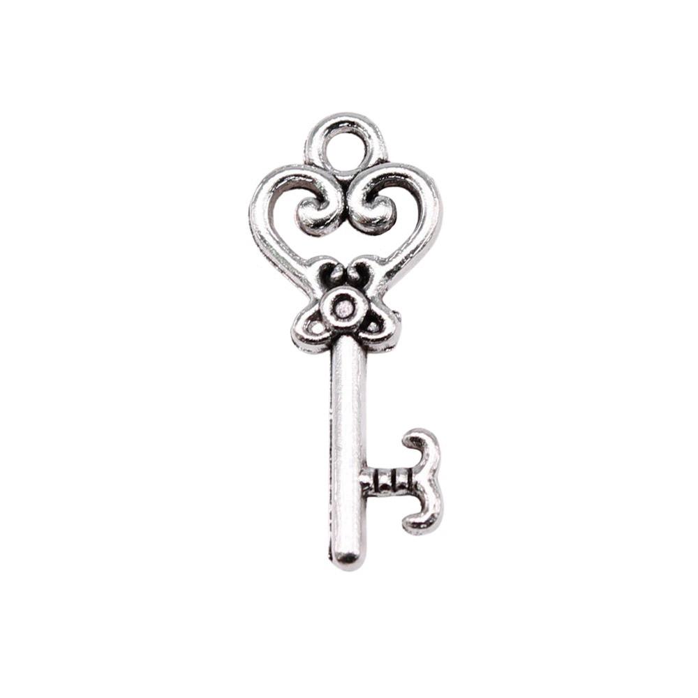 Simple Skeleton Key Charms Multi Color Alloy Pendants For Vintage Themed Jewelry