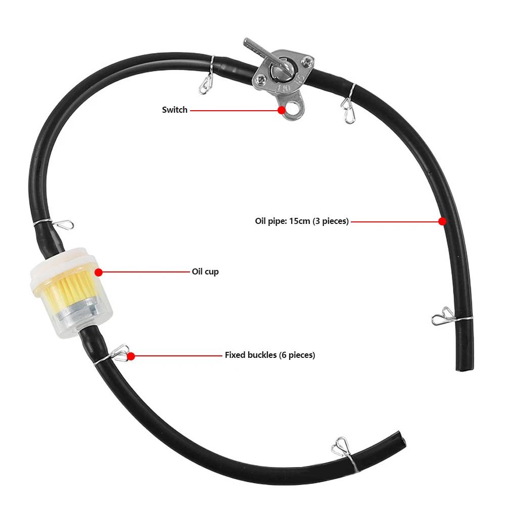 Universal Motorcycle Moped Fuel Filter Motorcycle Gas Fuel Oil Filter 6mm for Scooter Dirt Bike ATV