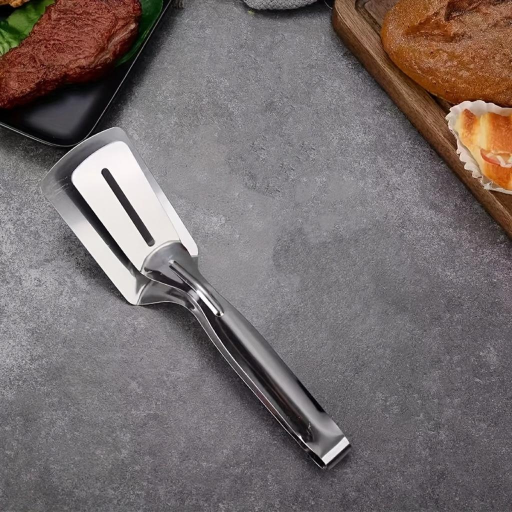 Advanced Stainless Steel Fish Scoop and Clip - Anti Stick, Heat-resistant, Multi-purpose Kitchen Tool for Frying Fish, Flipping, and Steak Processing