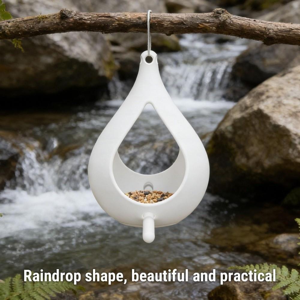 Plastic Bird Feeder House with Perch Pole Wild Bird Feeder Rainproof Feeding Station Garden Yard