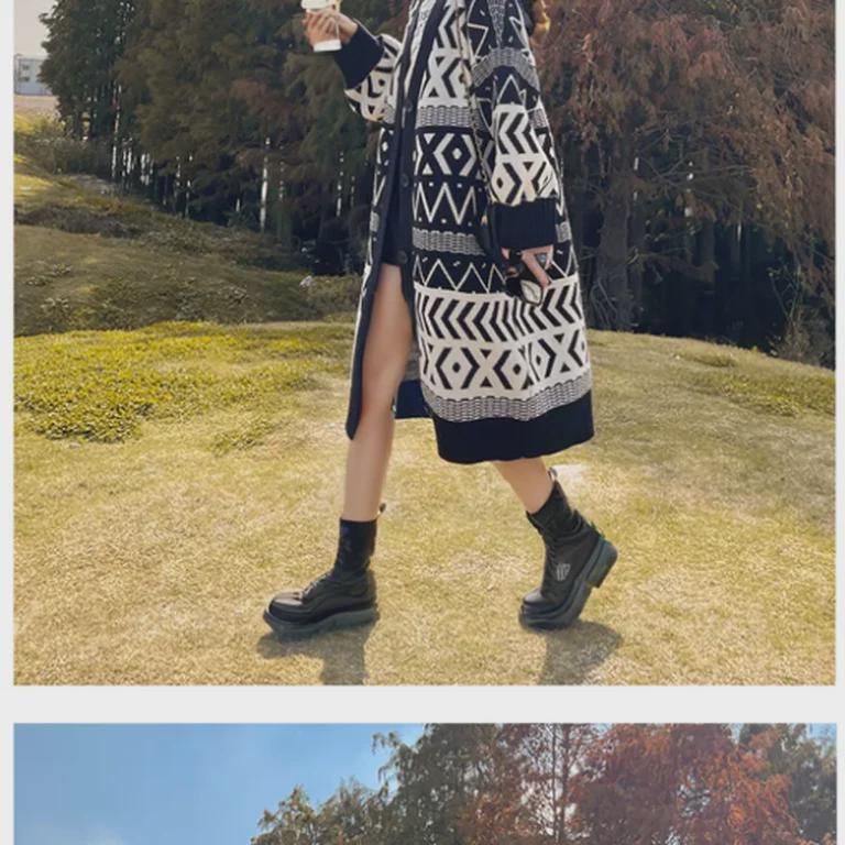 Gemütliche Strickjacke: Damen Midilanger, Lockerer, Überknie-Pullover für Frühfrühling & Herbst 2024
