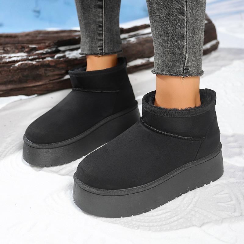 Mote 2025 NY Hot Selling Vinter Dame Korte Plysj Varm Snøstøvler Mote Flats Plattform Damesko Casual Nye Ankelstøvletter