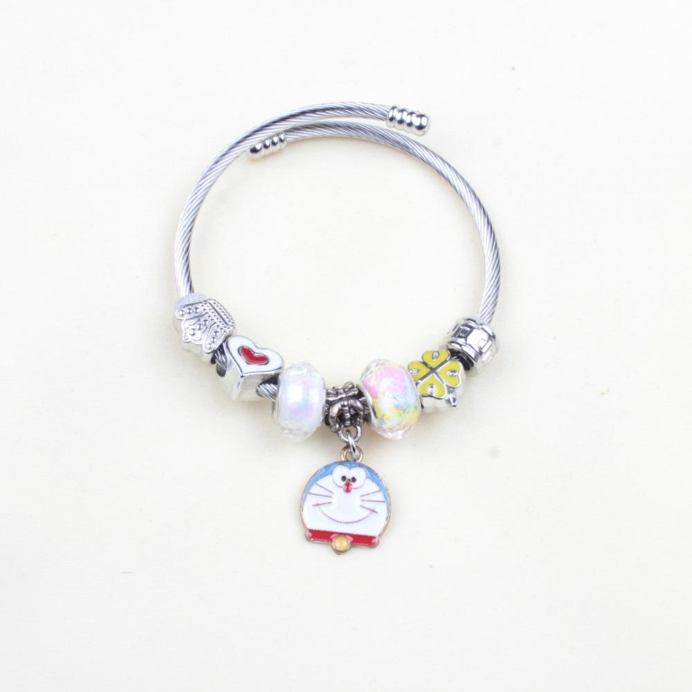 Beaded Bracelet Bangle Multi Element Stainless Steel Copper Alloy Open Spring Snake Bone Chain