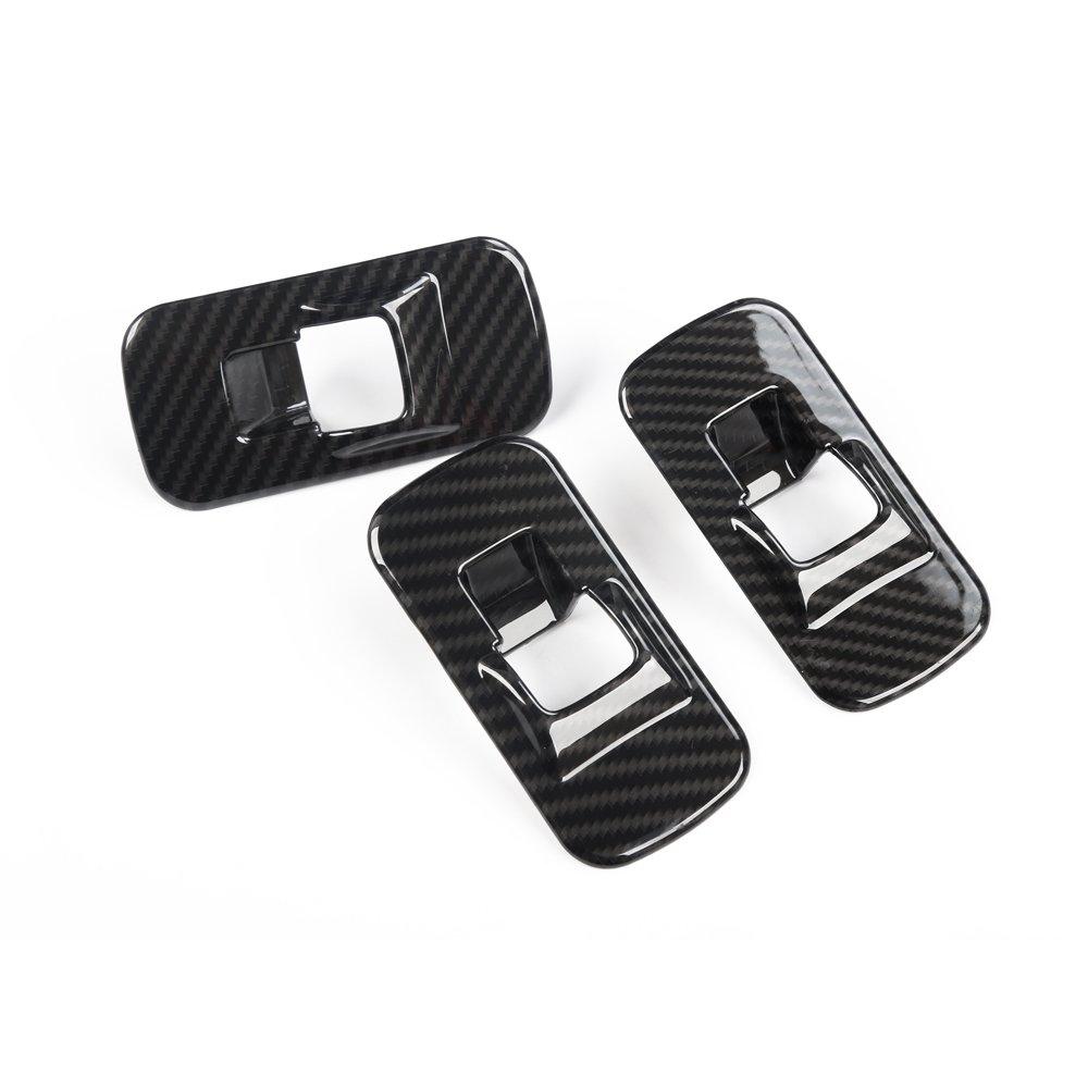 Voodonala Carbon Fiber Grain Window Lift Panel Switch Trims for Ford F150 2015-2020 Interior Decoration Accessories(Painted Carbon Fiber