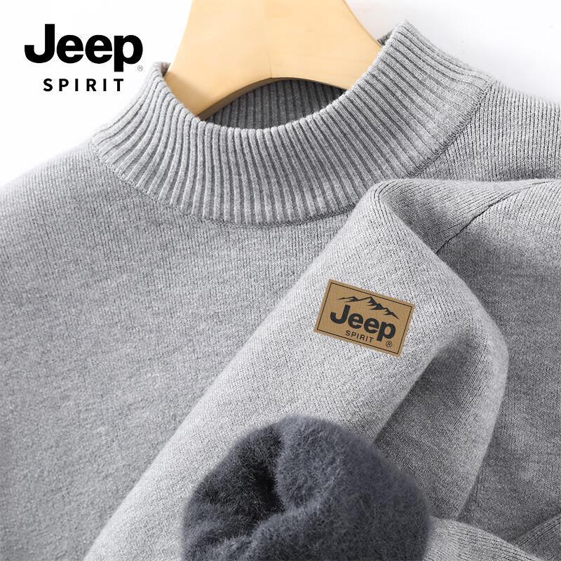 

JEEP SPIRIT Men s Fleece-Lined Half-Turtleneck Knit Sweater 3XL