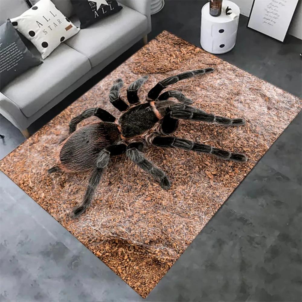 Halloween Spider Carpet 3D Printed Fear Horror Mat Trick or Treat Rug Living Room Bedroom Area Rugs Halloween Gift Home Decor