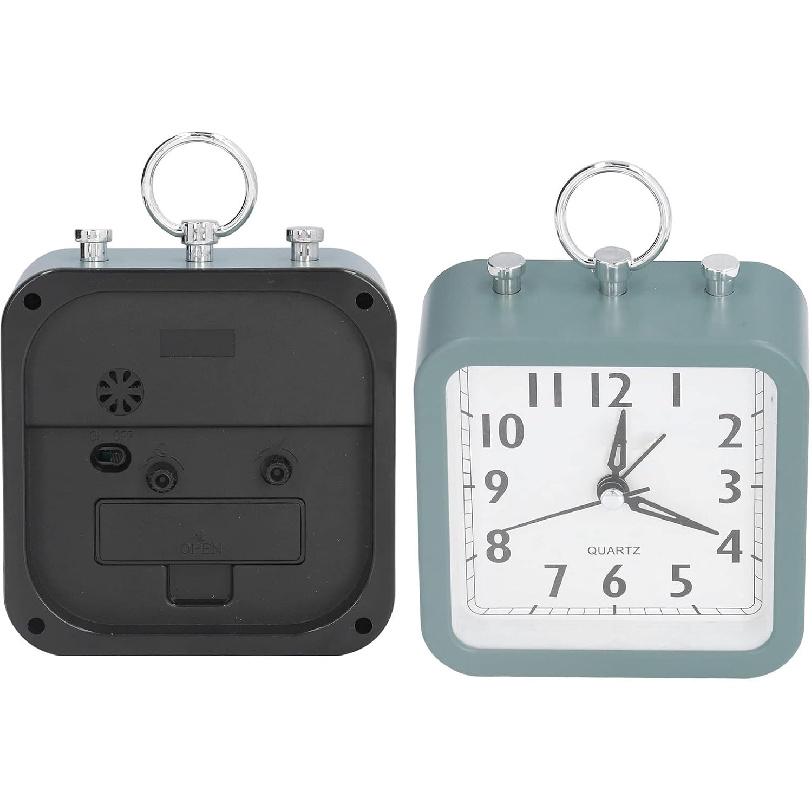 Analog Alarm Clock Battery Alarm Clock Desk Clock Simple Alarm Clock Small Table Clock for Home School Office Bedside Desk Green