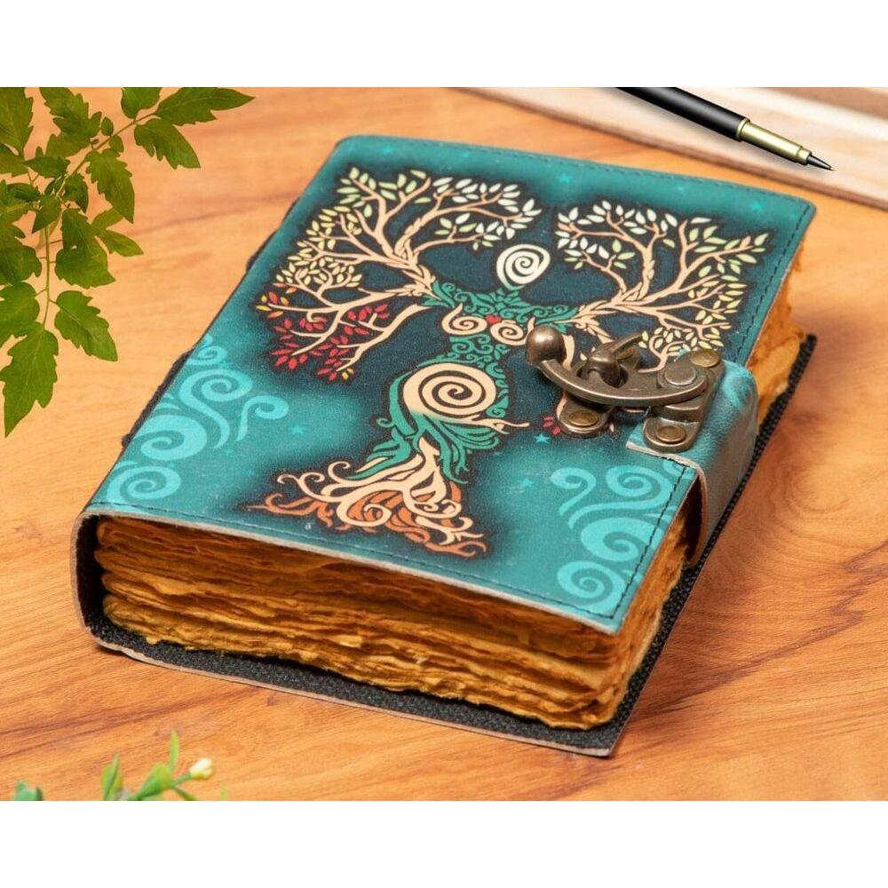 

Журнал «Книга теней» с застежкой-замком, винтажный кожаный дневник ручной работы 7 x 5 in