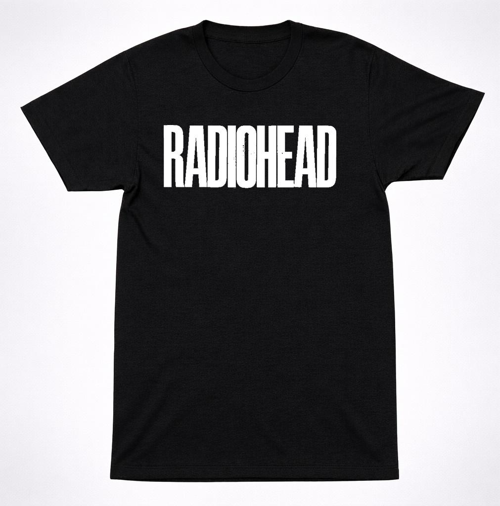 Radiohead Классический Текстовый Логотип Черная Футболка Альтернативная Рок-Группа Графическая Футболка S разноцветный