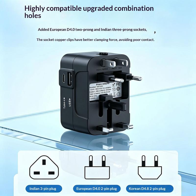 Universal Travel Ac Power Adapter With Dual Usb Ports Eu Us Uk Au Outlet Converter Socket Plug Global Conversion Charger