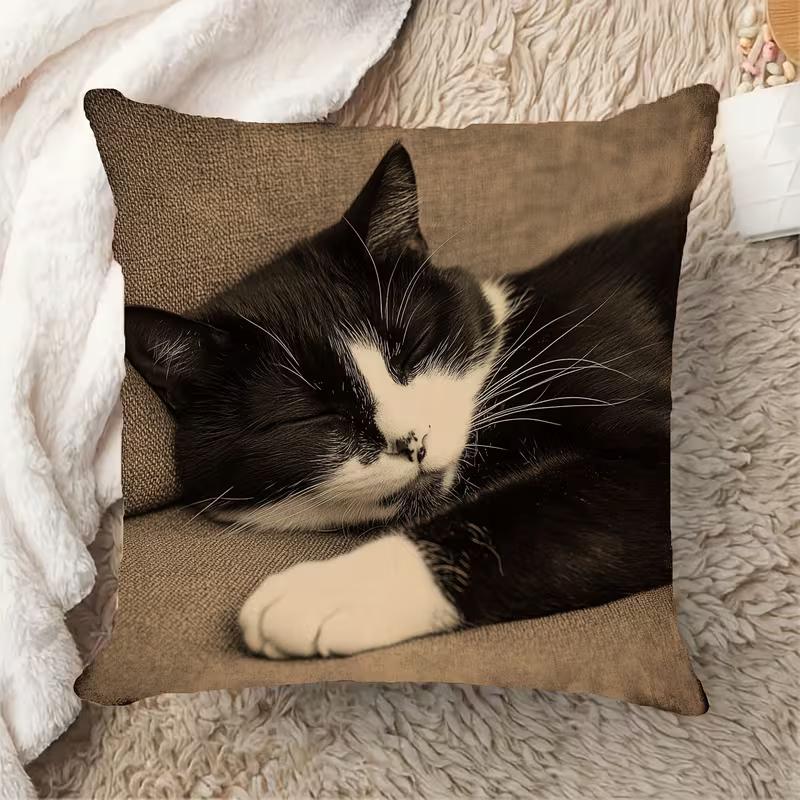 Niedlicher Tierprint Kissenbezug: 2D-Flachdruck, keine echte Stickerei, Nachtsofa Nachtsofa-Kissen