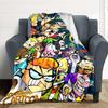 1pc Cartoon Characters Cozy Print Blanket Lightweight Warm Flannel Throw Blanket For Sofa, Bed, Living Room