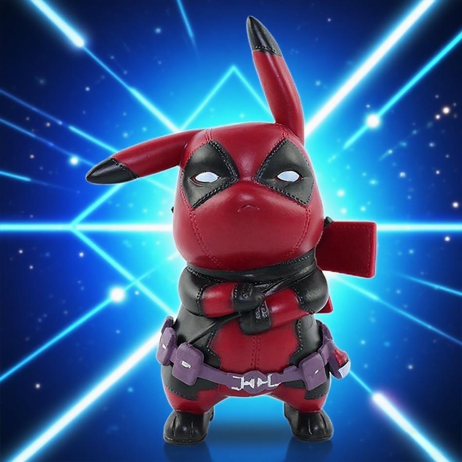 12cm Anime Figure PVC Pikachu Cosplay Deadpool Cartoon Action Figures Kawaii Model Collection Ornaments Kids Toys Gift