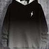 Men's Casual Pullover Hoodie With 3D Alphabet Pattern, Gradient Style, Soft Polyester Fabric Outdoor Activities Daily Wear