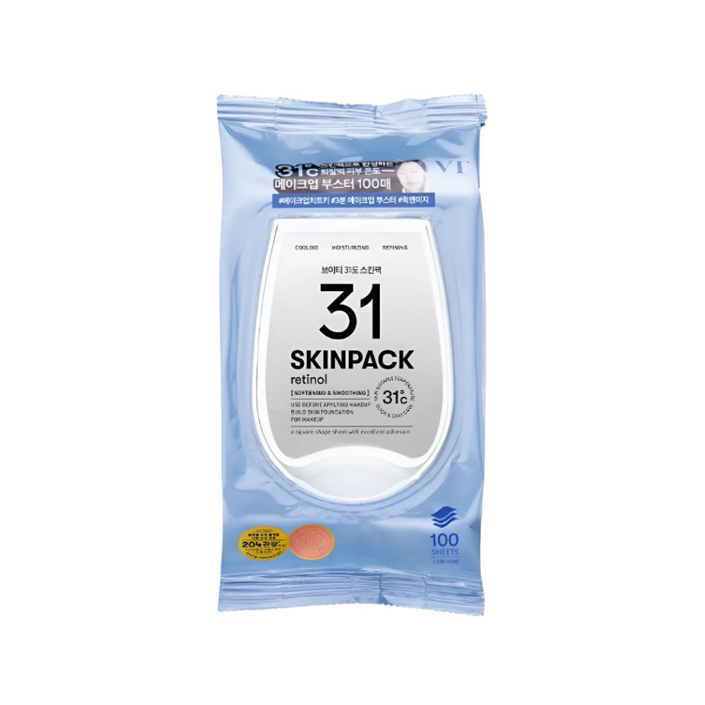 VT Cosmetics Smooth 31.0 Skin Pack 100ea 210g Morning Quick Mask for Pore Tightening and Skin Temperature Drop